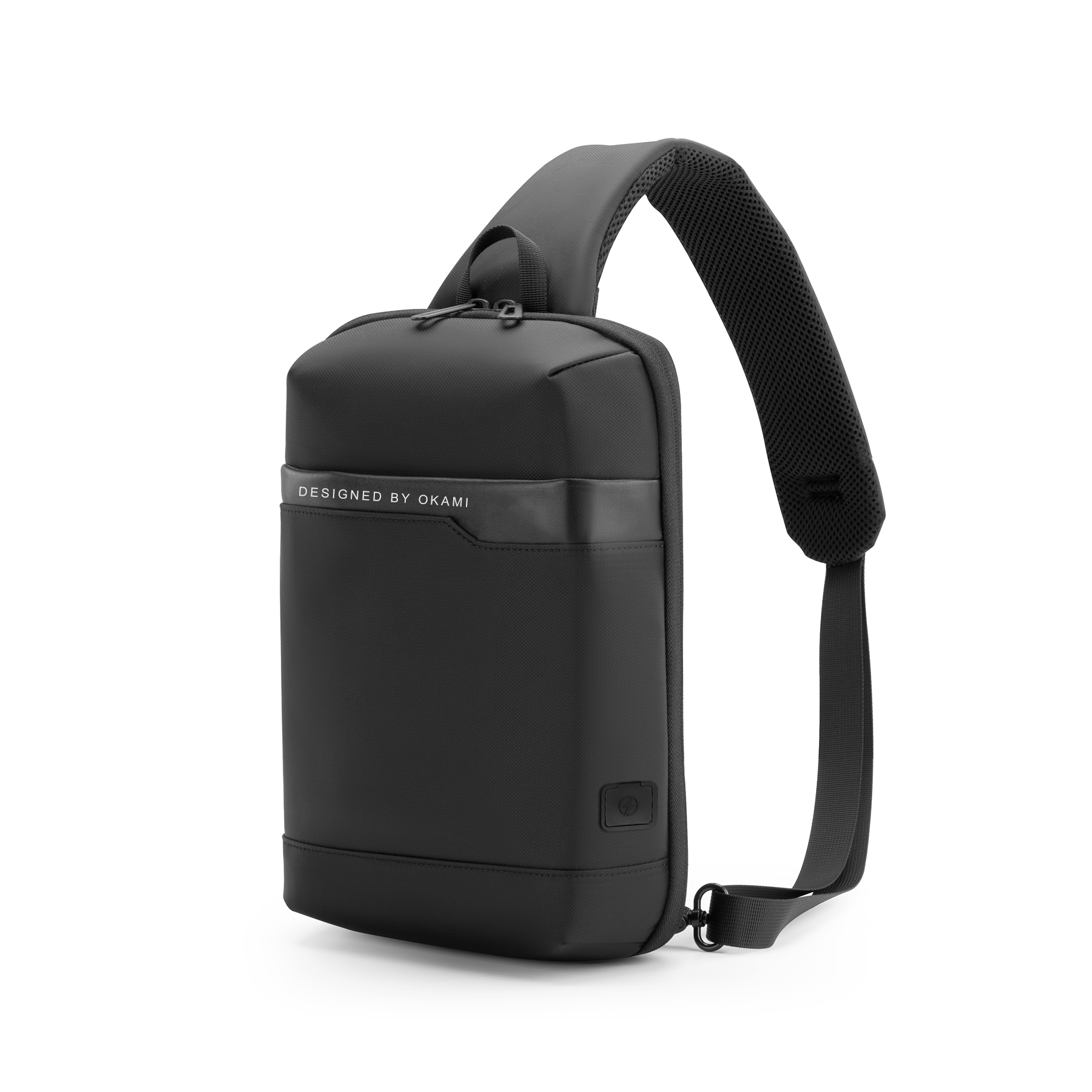 GoPack Mini Tech Sling Bag with DUAL USB with Type-C Port for Fast-Charging and Advanced Organizer (Black)
