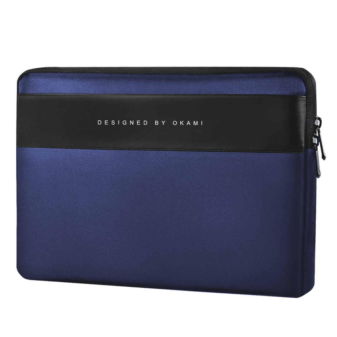 ZenPack Laptop Sleeve X Folio for MacBook & Laptops up to 14 Inches with Scratch-Proof Lining (Osaka Blue) - OKAMI