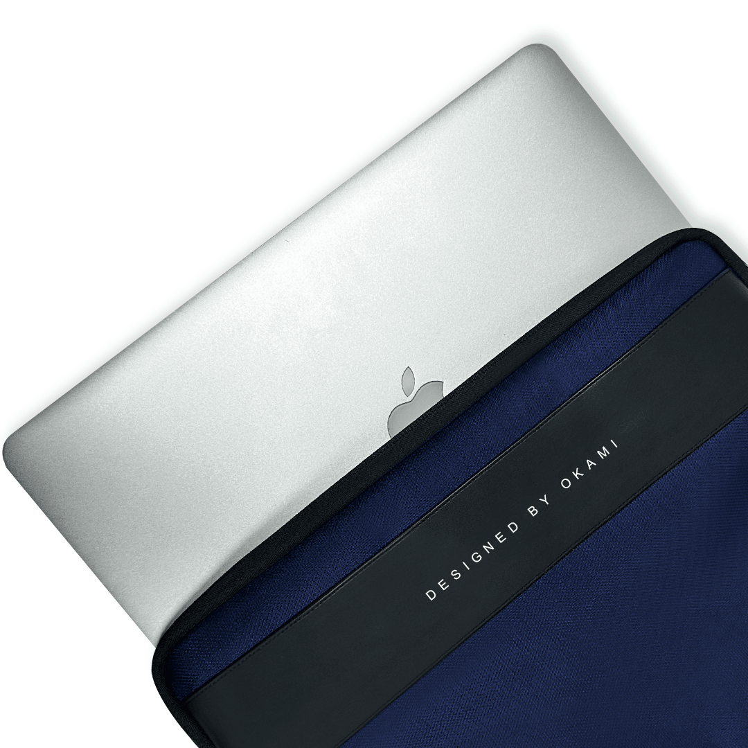 ZenPack Laptop Sleeve X Folio for MacBook & Laptops up to 14 Inches with Scratch-Proof Lining (Osaka Blue) - OKAMI