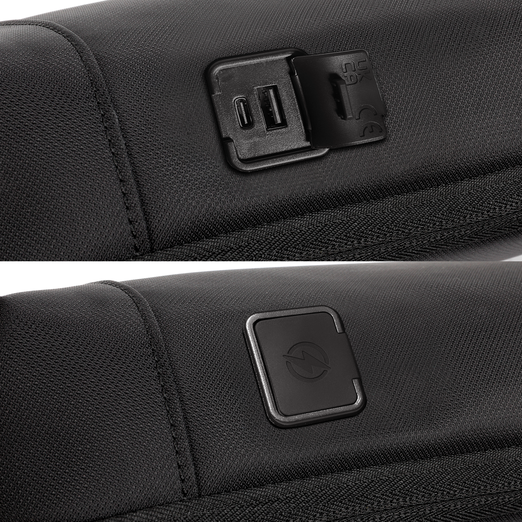 GoPack Mini Tech Sling Bag with DUAL USB with Type-C Port for Fast-Charging and Advanced Organizer (Black)