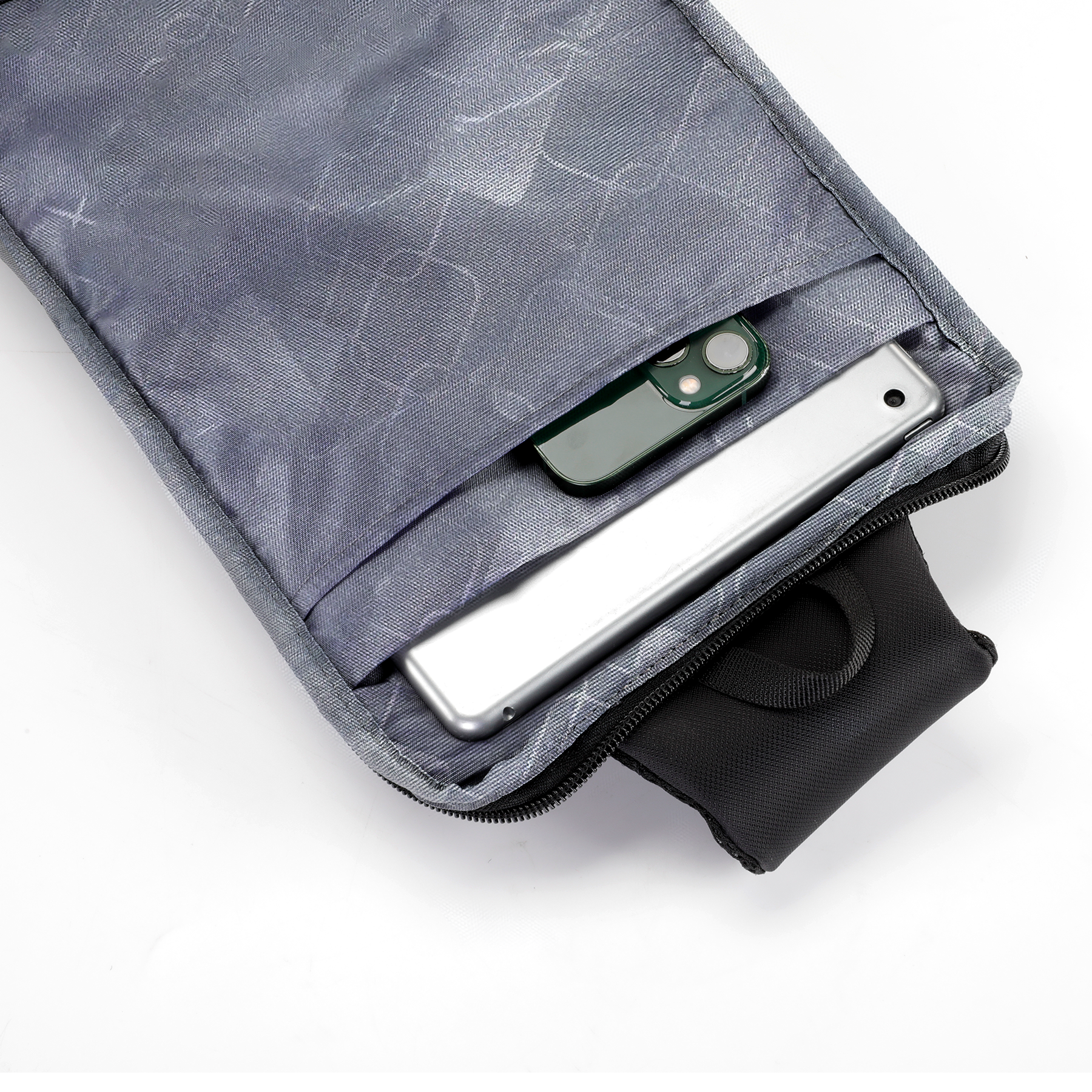 GoPack Mini Tech Sling Bag with DUAL USB with Type-C Port for Fast-Charging and Advanced Organizer (Black)