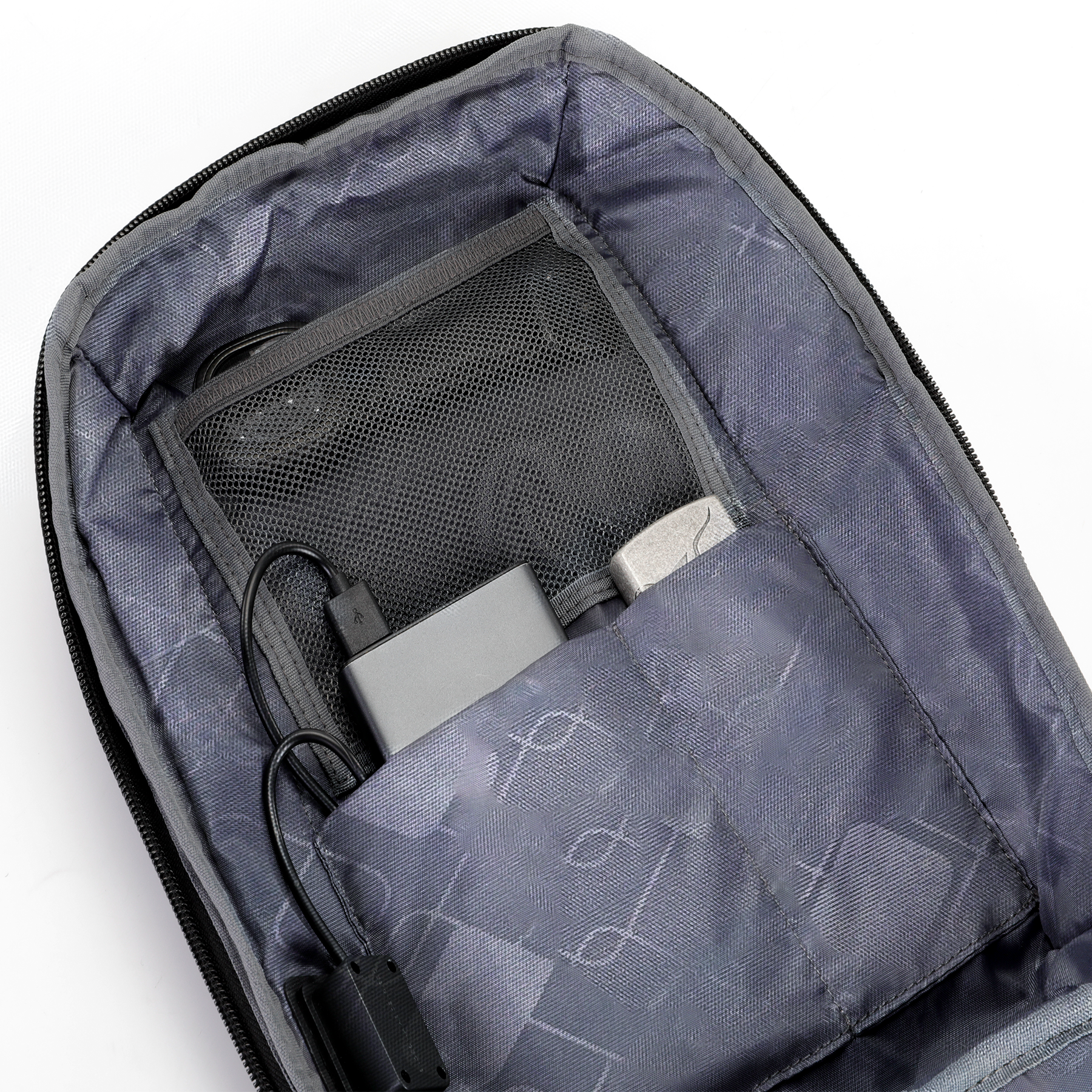 GoPack Mini Tech Sling Bag with DUAL USB with Type-C Port for Fast-Charging and Advanced Organizer (Black)