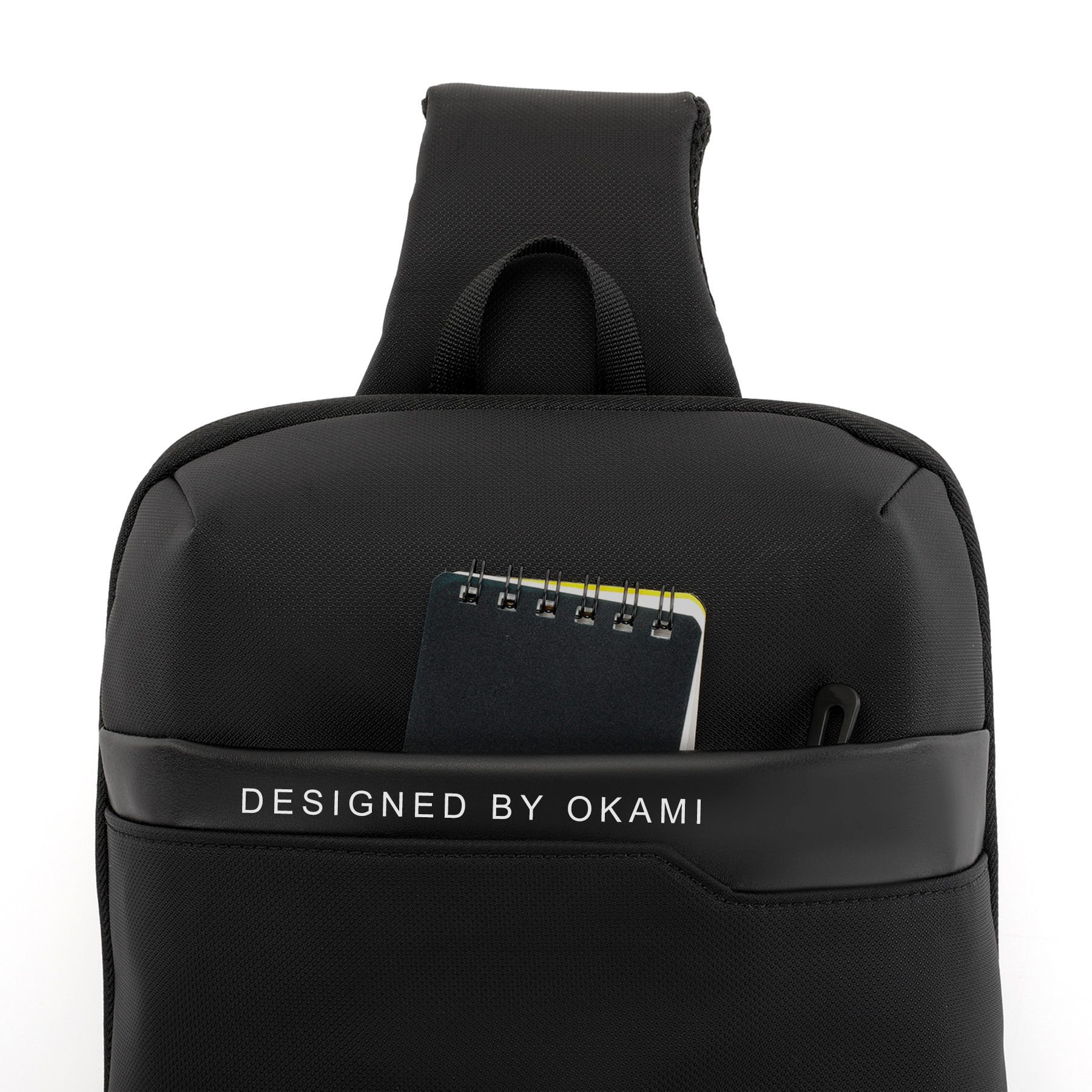 GoPack Mini Tech Sling Bag with DUAL USB with Type-C Port for Fast-Charging and Advanced Organizer (Black)