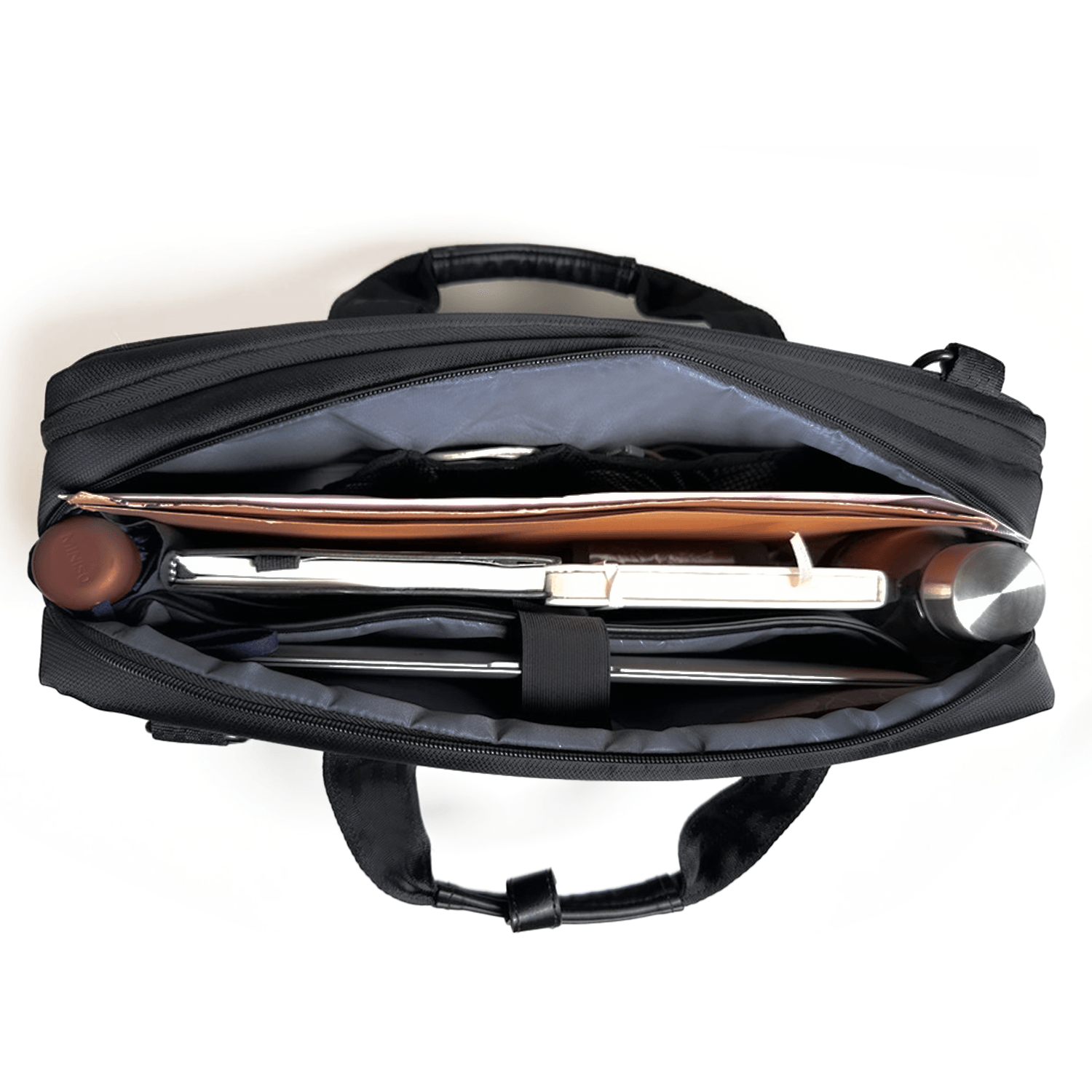 ZenPack Classic Laptop Messenger Bag X Briefcase for Laptops up to 15.6 inches with Advanced Organizer (Obsidian Black) - OKAMI