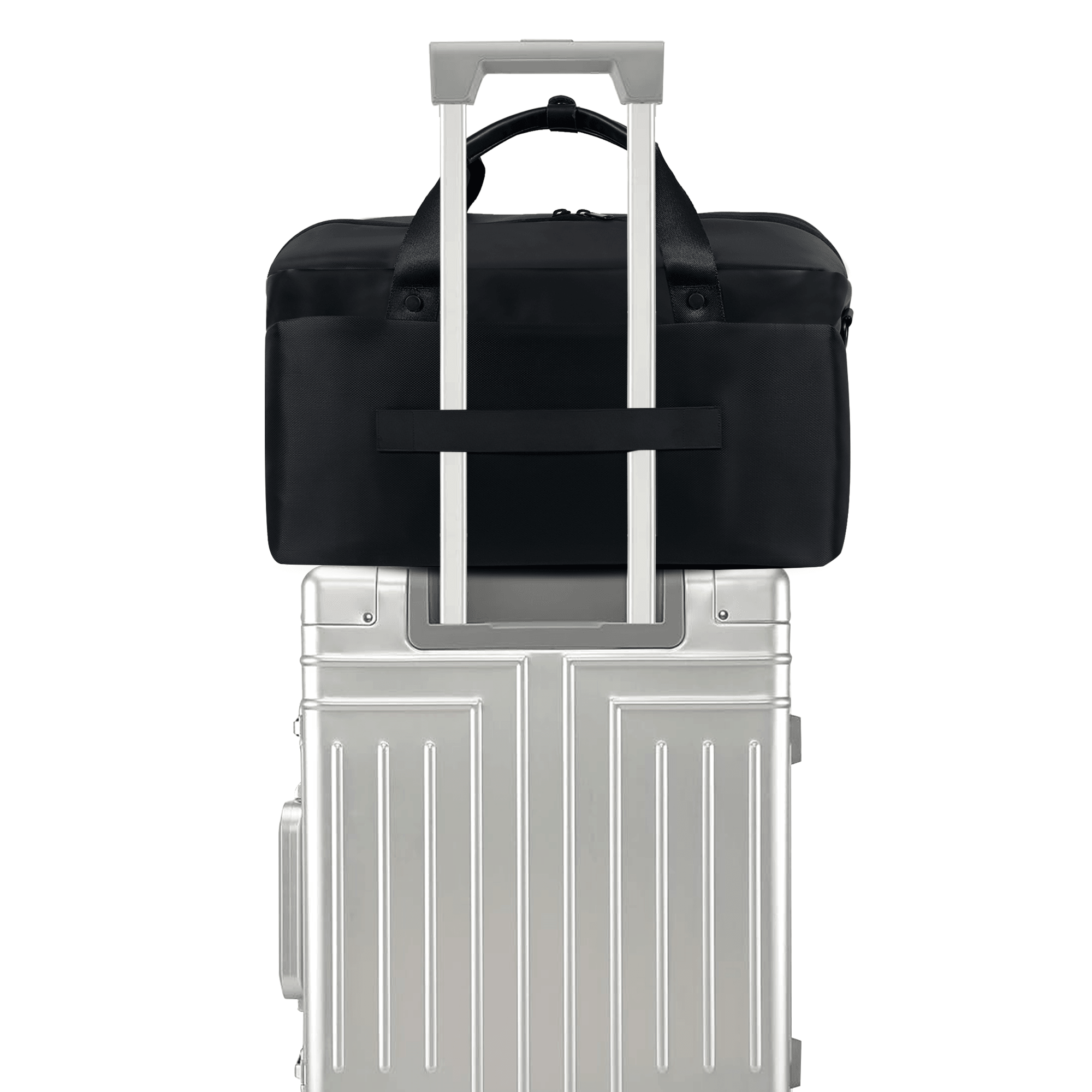 Omnipack Duffle Bag 35 Litres| Gym and Travel Bag with Detachable Strap | Weekender Travel Bag with Built-In Laptop and Tablet Compartment | Cabin Bag with Trolley Sleeve (Obsidian Black) - OKAMI