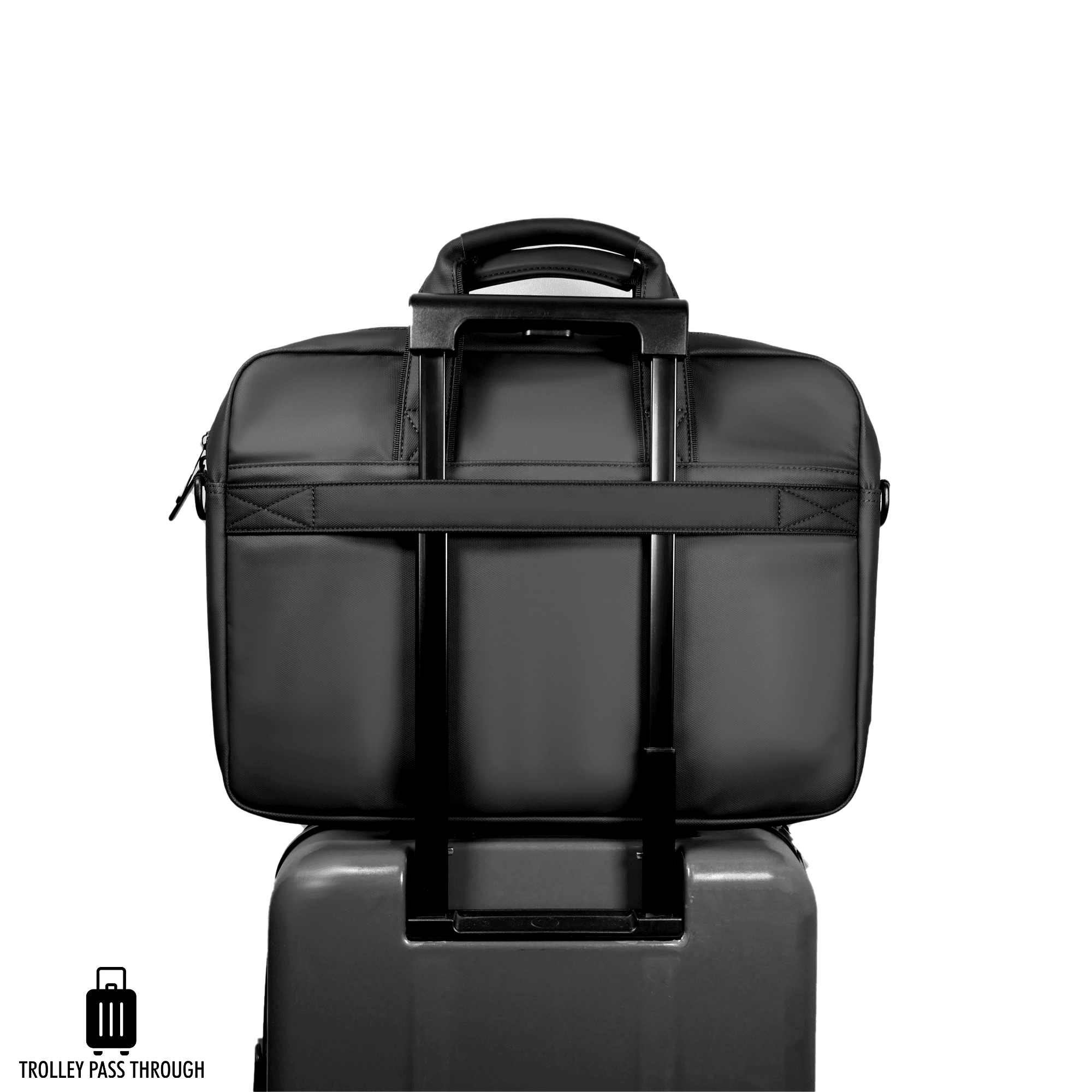 Zenpack Cargo Laptop Messenger Bag X Briefcase - DUAL USB with Type-C Port for Fast-Charging for Laptops up to 15.6 inches (Obsidian Black) - OKAMI