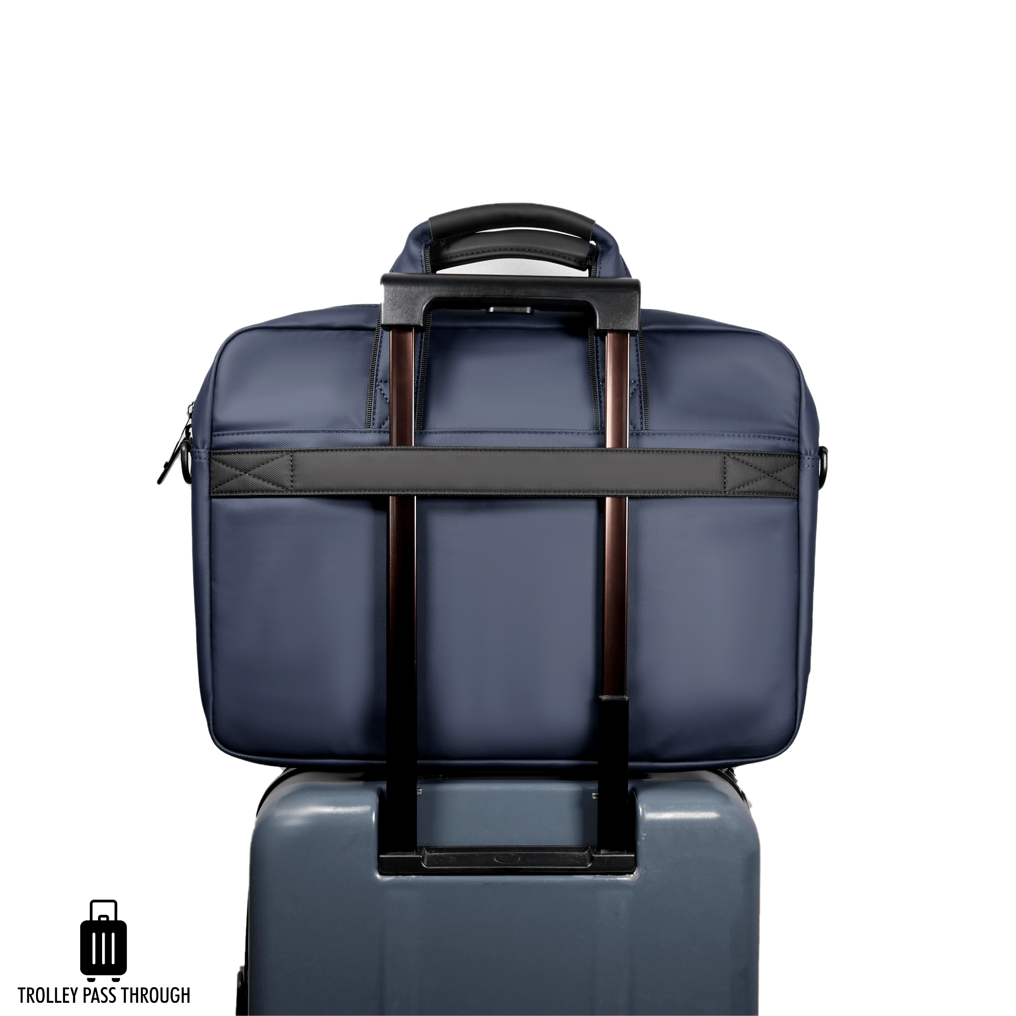 Zenpack Cargo Laptop Messenger Bag X Briefcase - DUAL USB with Type-C Port for Fast-Charging for Laptops up to 15.6 inches (Osaka Blue) - OKAMI