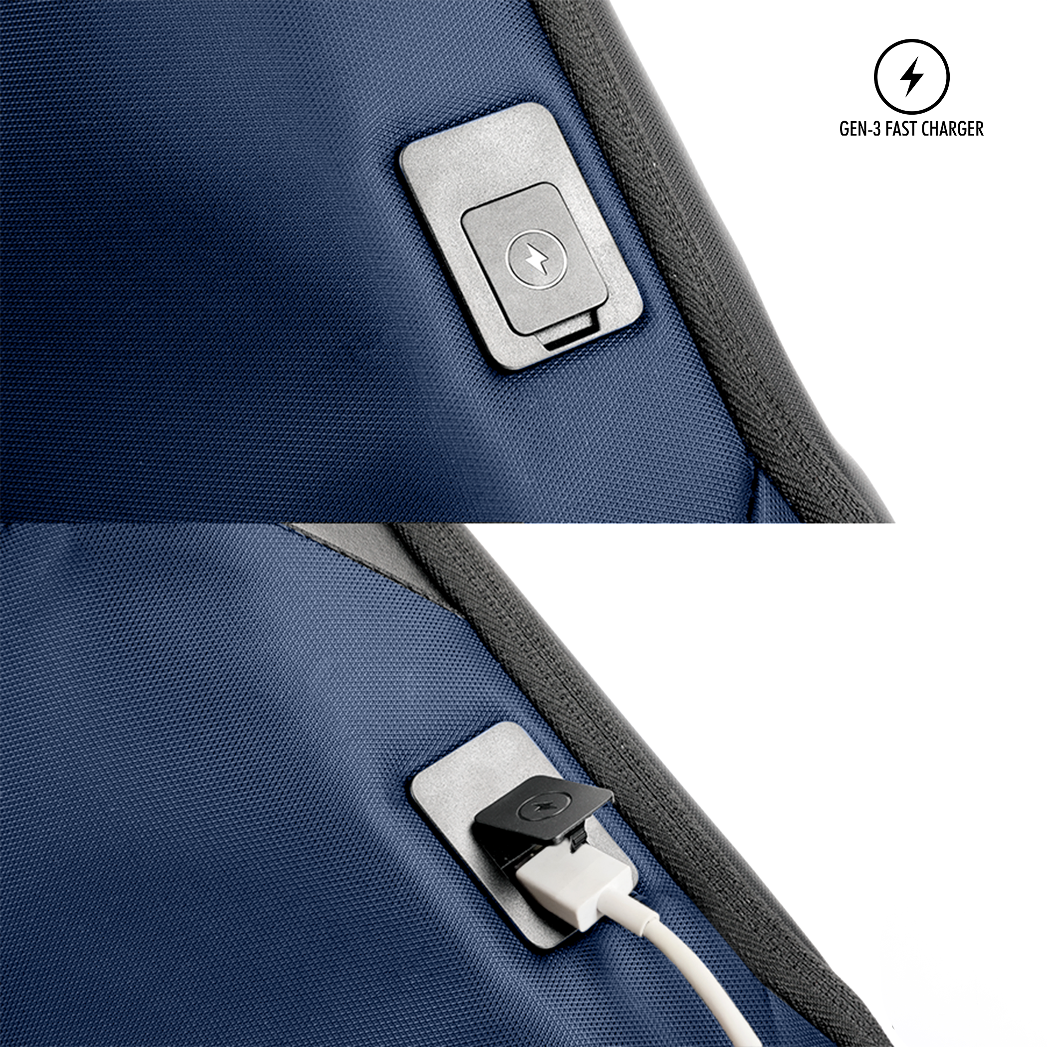 ZenPack LITE (Shibuya Blue) Laptop Messenger Bag X Briefcase with USB Fast-Charging