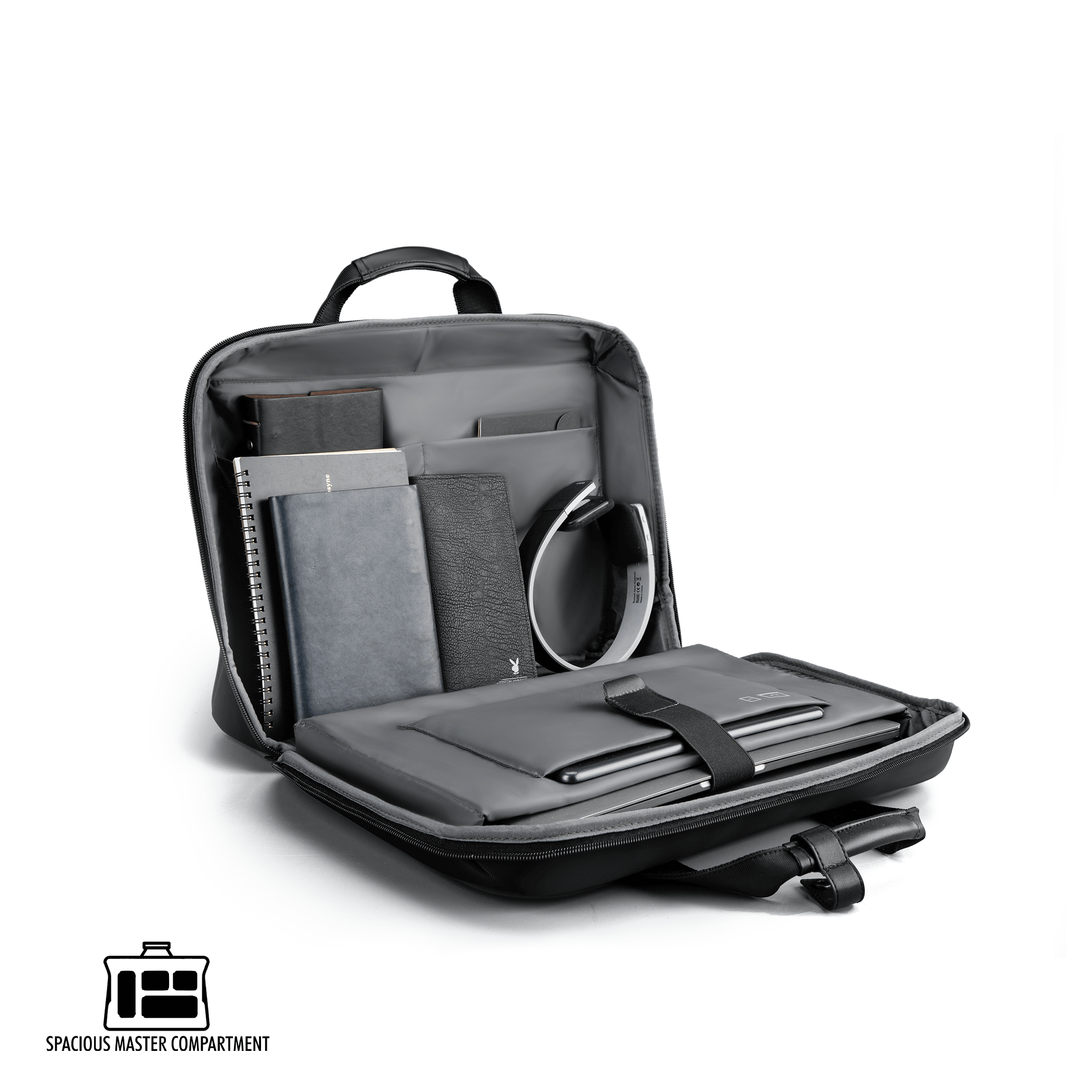 ZenPack LITE Laptop Messenger Bag X Briefcase with USB Fast-Charging for Laptops up to 15.6 inches (Kyoto Black) - OKAMI