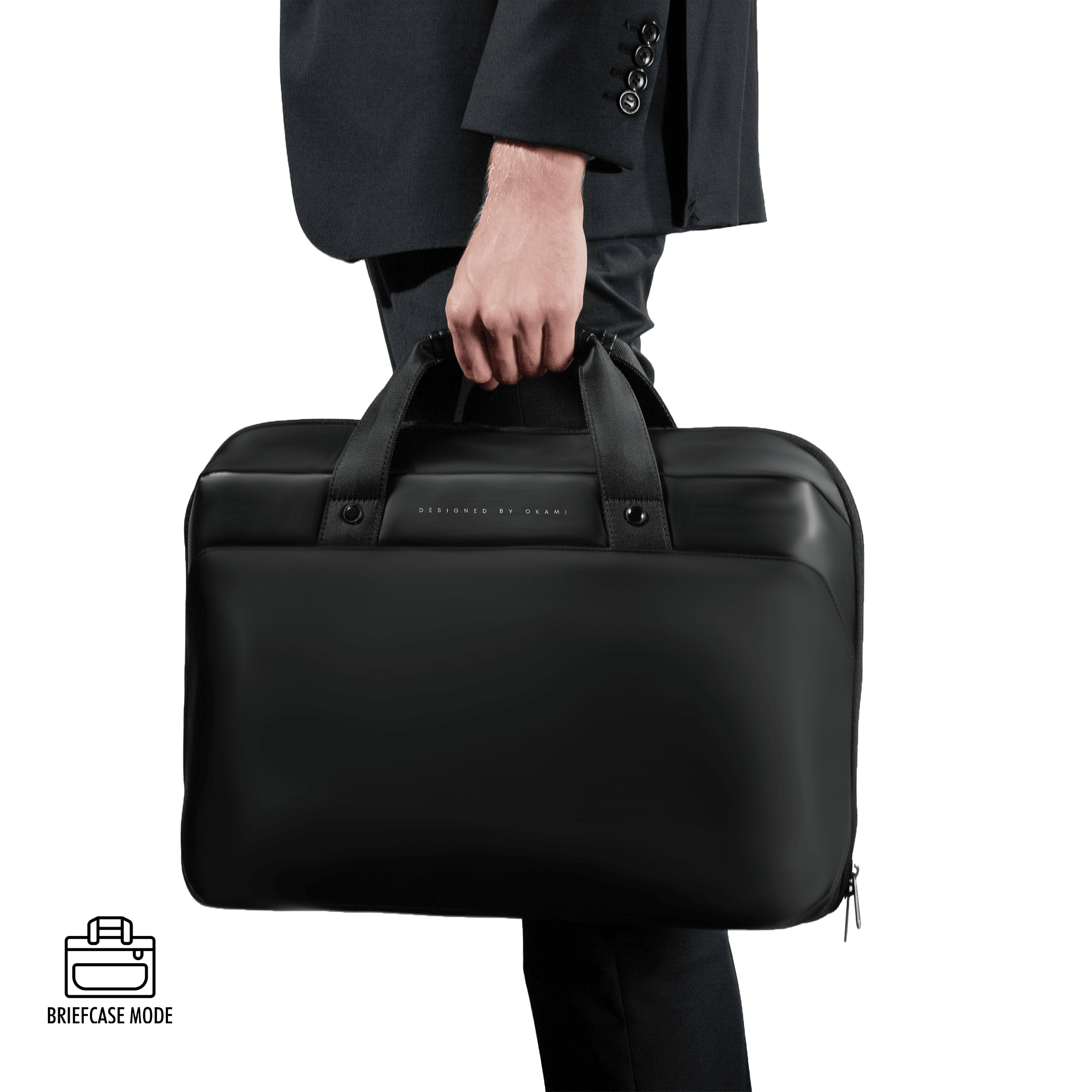 ZenPack LITE Laptop Messenger Bag X Briefcase with USB Fast-Charging for Laptops up to 15.6 inches (Kyoto Black) - OKAMI