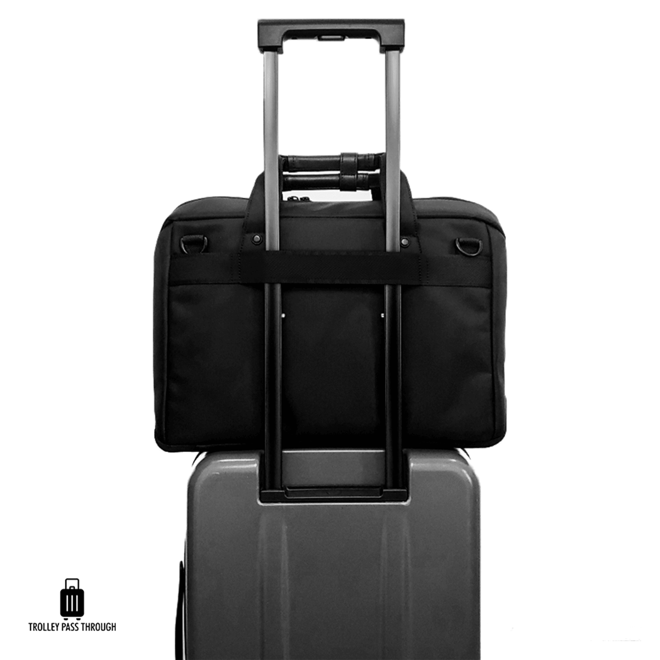 ZenPack LITE Laptop Messenger Bag X Briefcase with USB Fast-Charging for Laptops up to 15.6 inches (Kyoto Black) - OKAMI