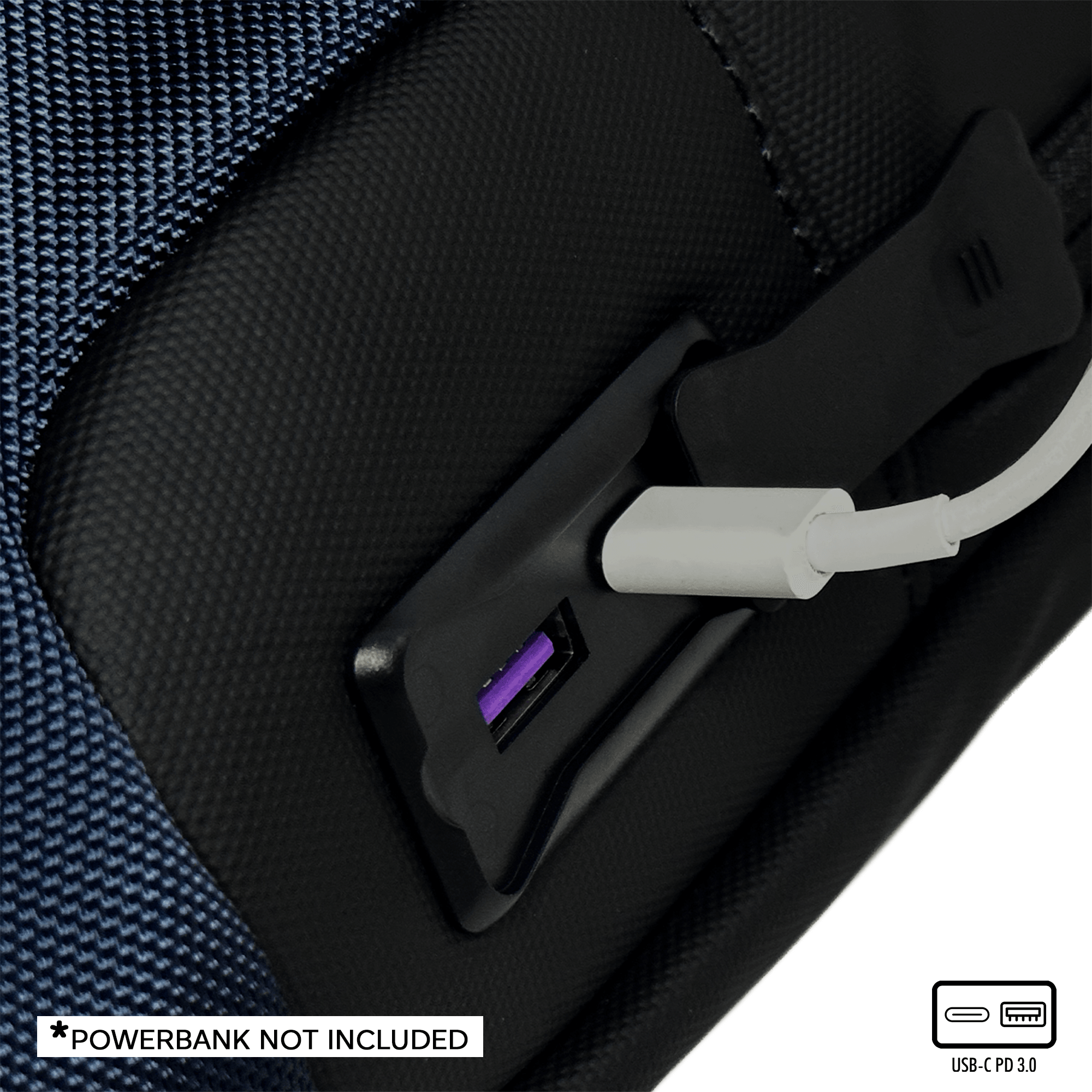 Nomad Laptop Backpack for Laptops up to 15.6" with Integrated Dual USB PD 3.0 Type-C Fast-Charging Upto 35 Watts (Osaka Blue) - OKAMI