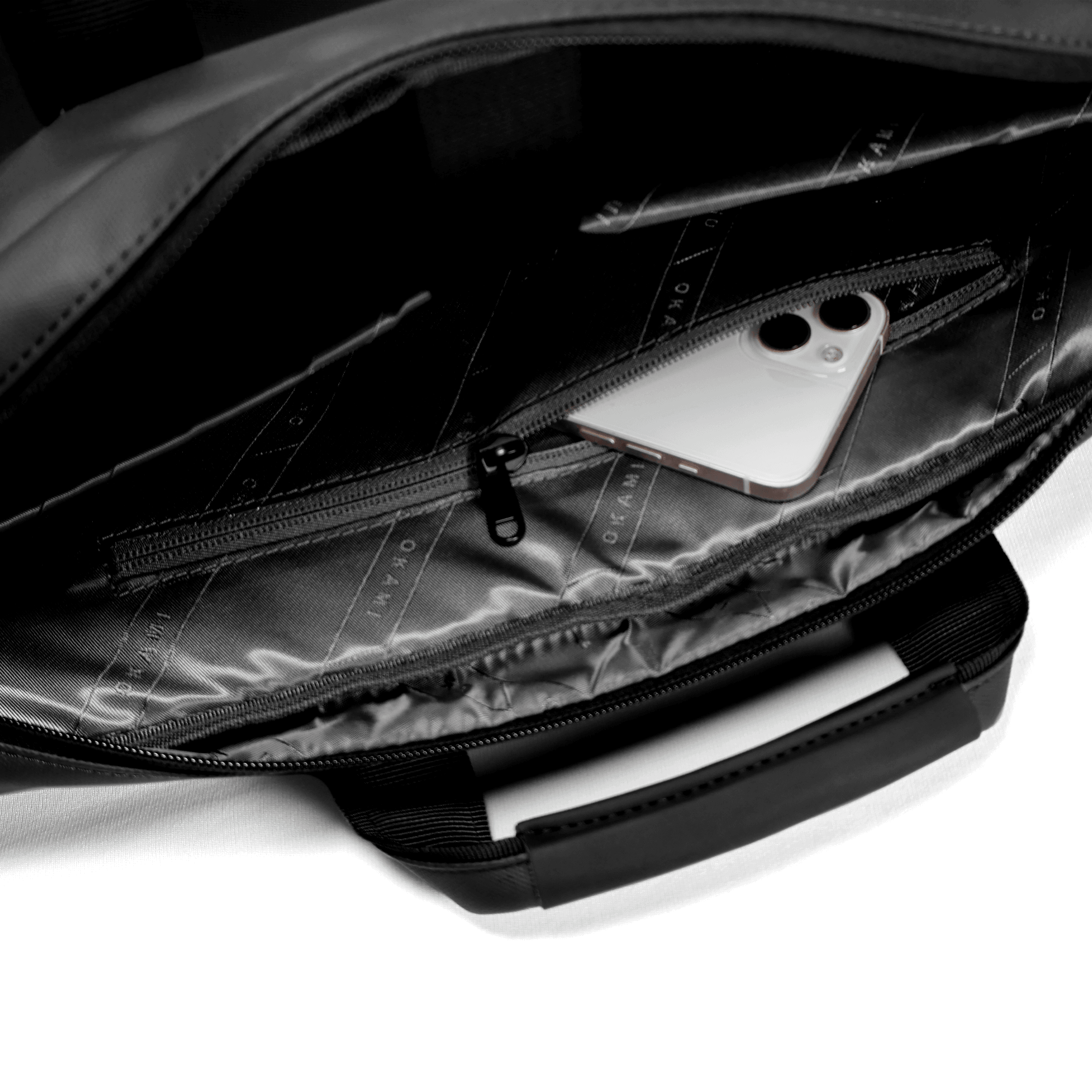 Zenpack Cargo Laptop Messenger Bag X Briefcase - DUAL USB with Type-C Port for Fast-Charging for Laptops up to 15.6 inches (Obsidian Black) - OKAMI