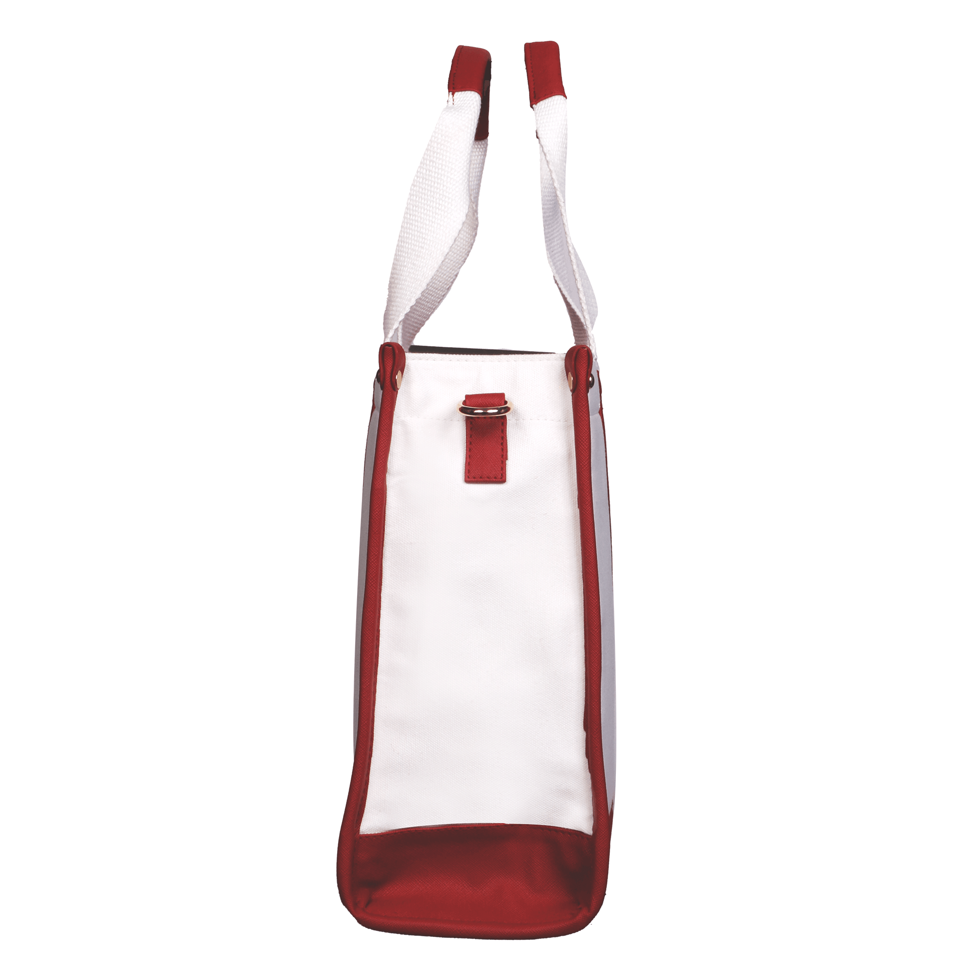 Everyday Women's Canvas Tote Bag for Laptops up to 14 Inches (White-Red) - OKAMI