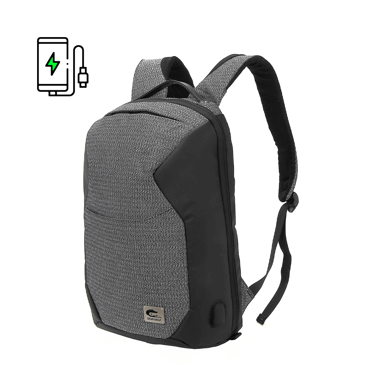 Urban Slate Laptop Backpack with USB Fast-Charging - OKAMI