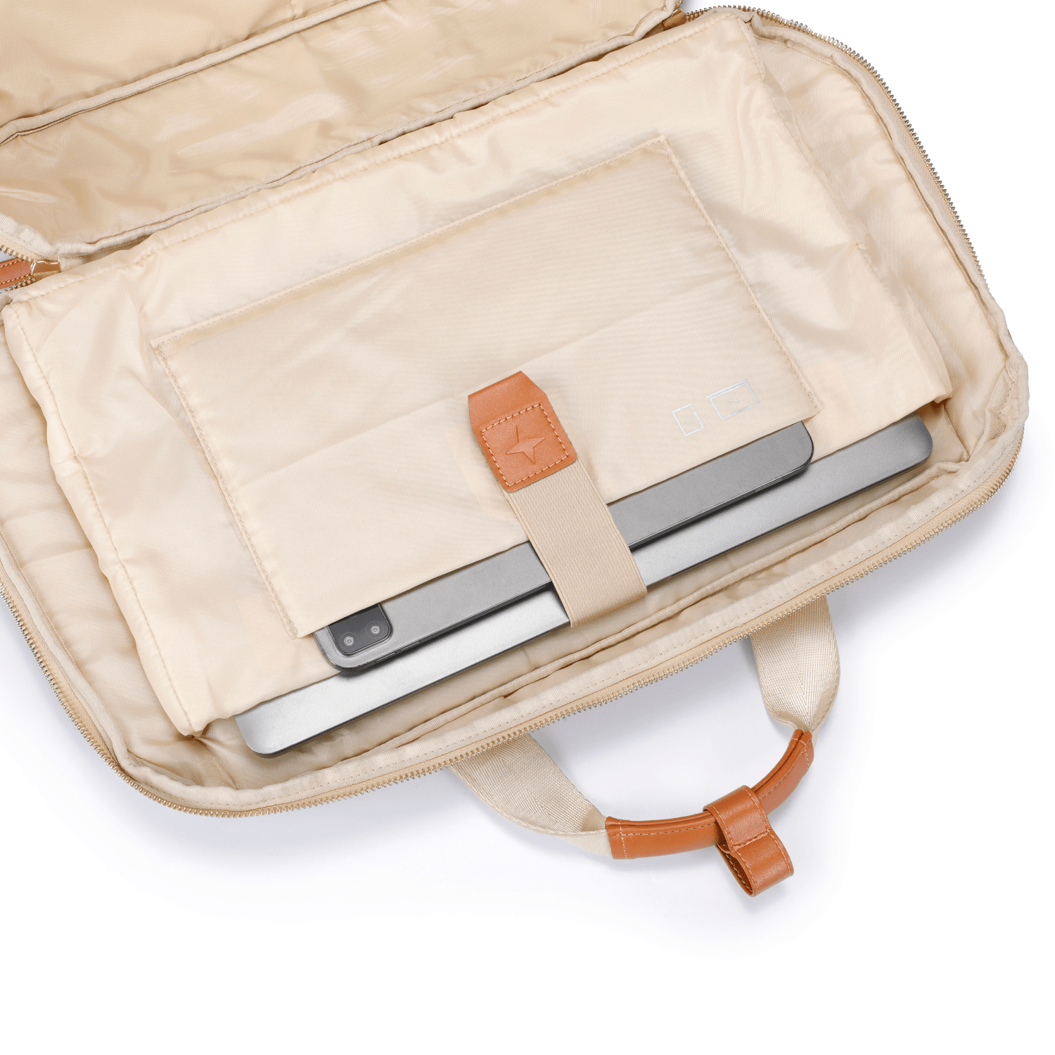 ZenPack LITE Laptop Messenger Bag X Briefcase with USB Fast-Charging for Laptops up to 15.6 inches (Beige) - OKAMI