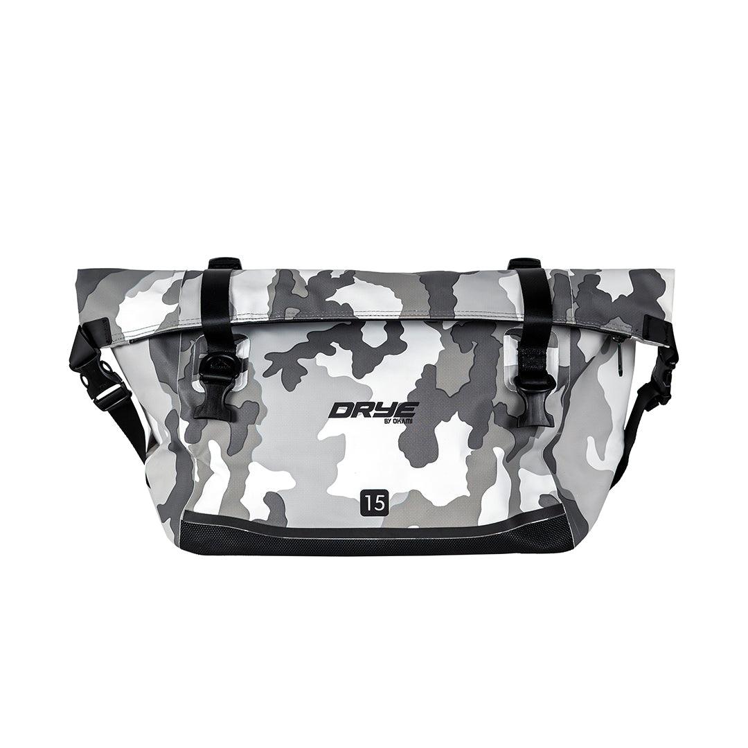 DRYE Stinger Waterproof Motorcycle Tail Bag 15 Litres (Arctic Camo) - OKAMI