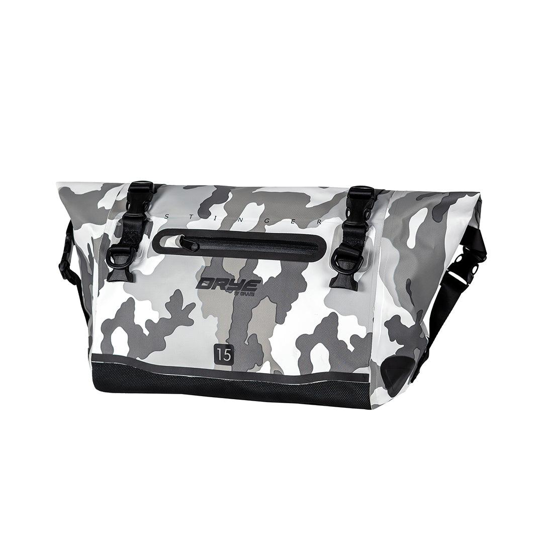DRYE Stinger Waterproof Motorcycle Tail Bag 15 Litres (Arctic Camo) - OKAMI