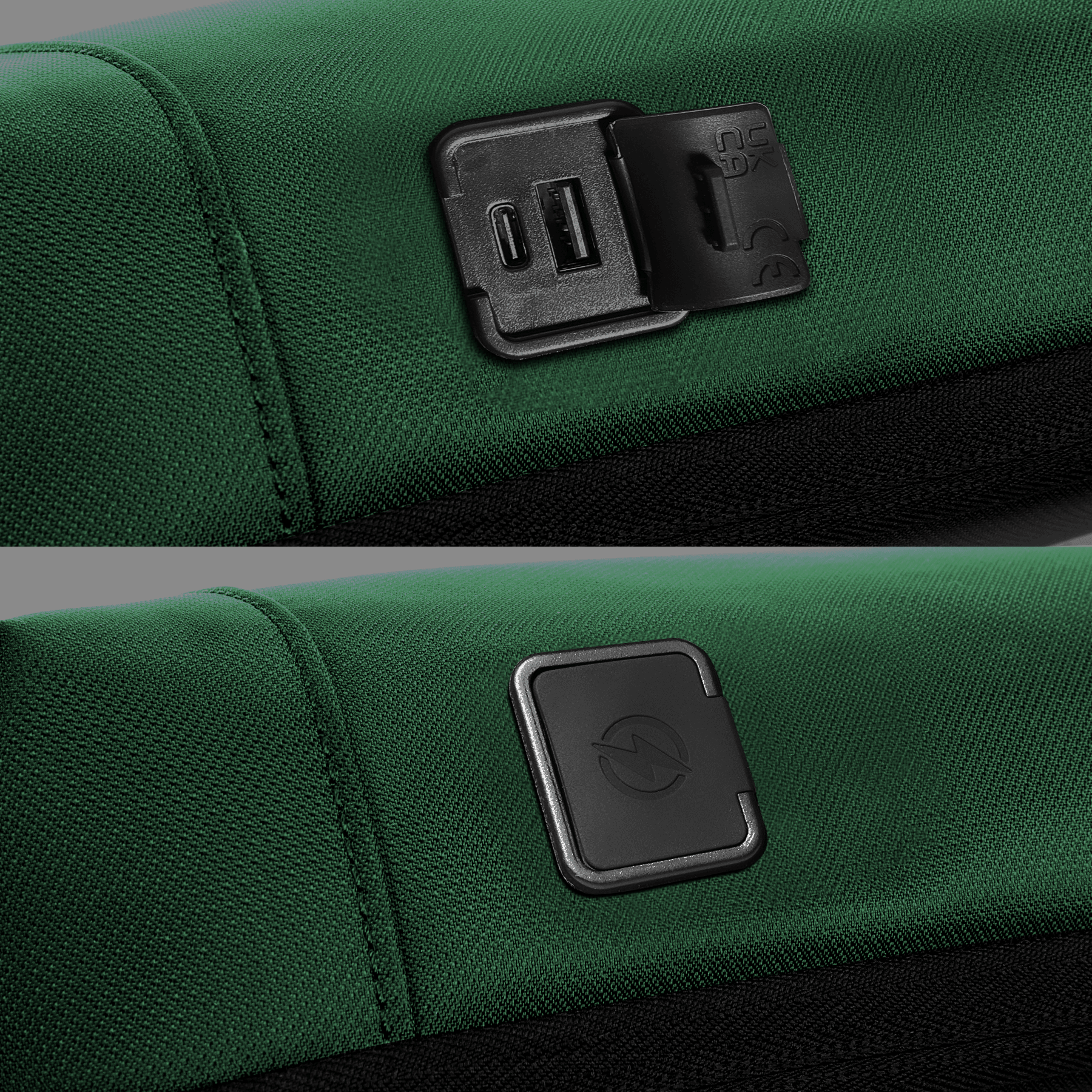 GoPack Mini Tech Sling Bag with DUAL USB with type-C port for Fast-Charging and Advance Organiserd (Kobe Green) - OKAMI