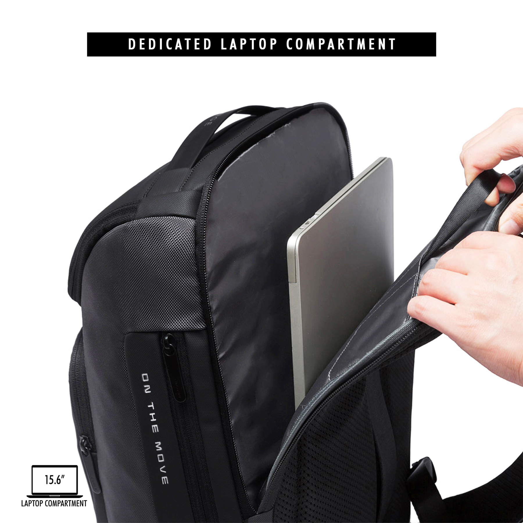 Nomad Laptop Backpack with Integrated Dual USB PD 3.0 Type-C Fast-Charging Upto 35 Watts (Black)