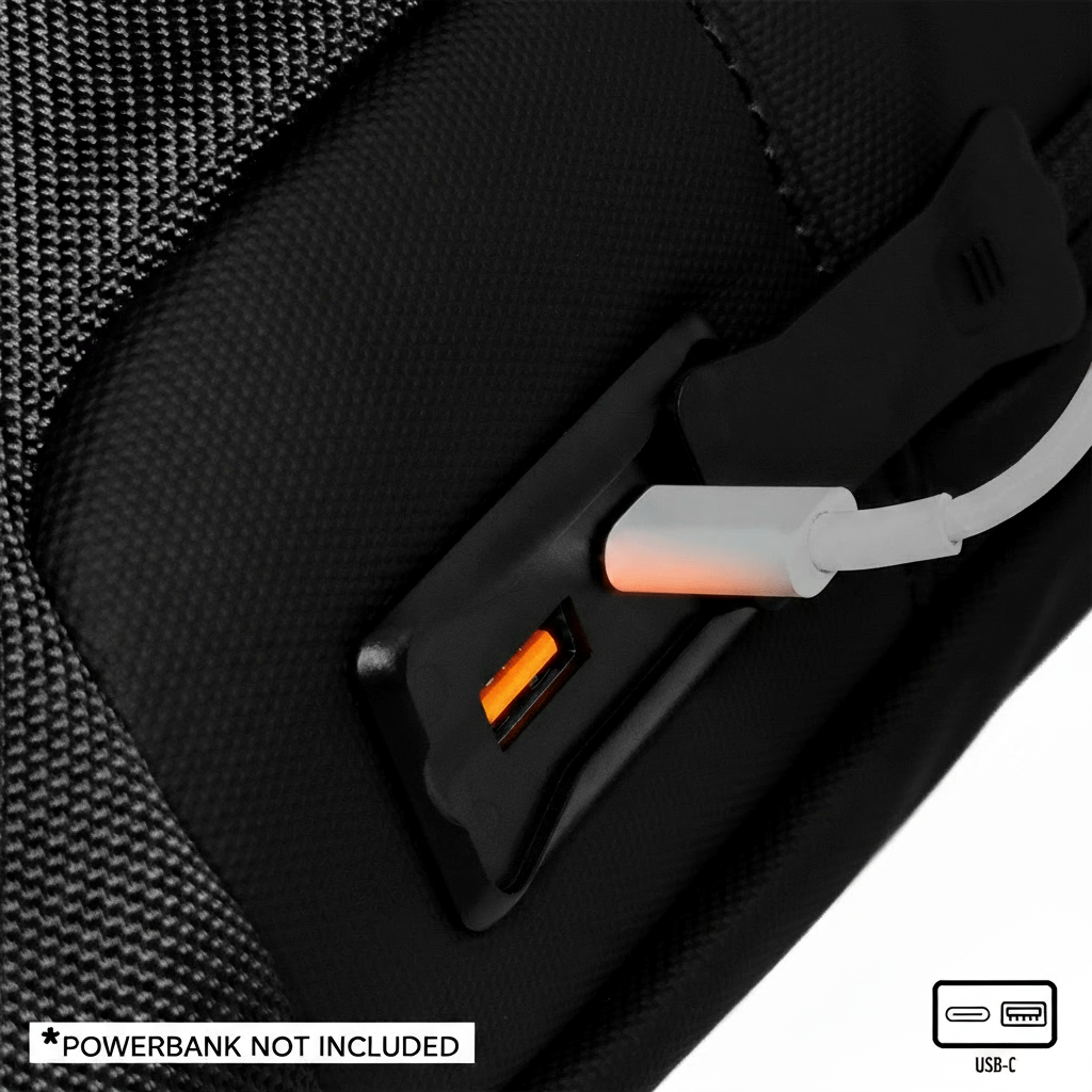 Nomad Laptop Backpack for Laptops up to 15.6" with Integrated Dual USB PD 3.0 Type-C Fast-Charging Upto 35 Watts (Black) - OKAMI