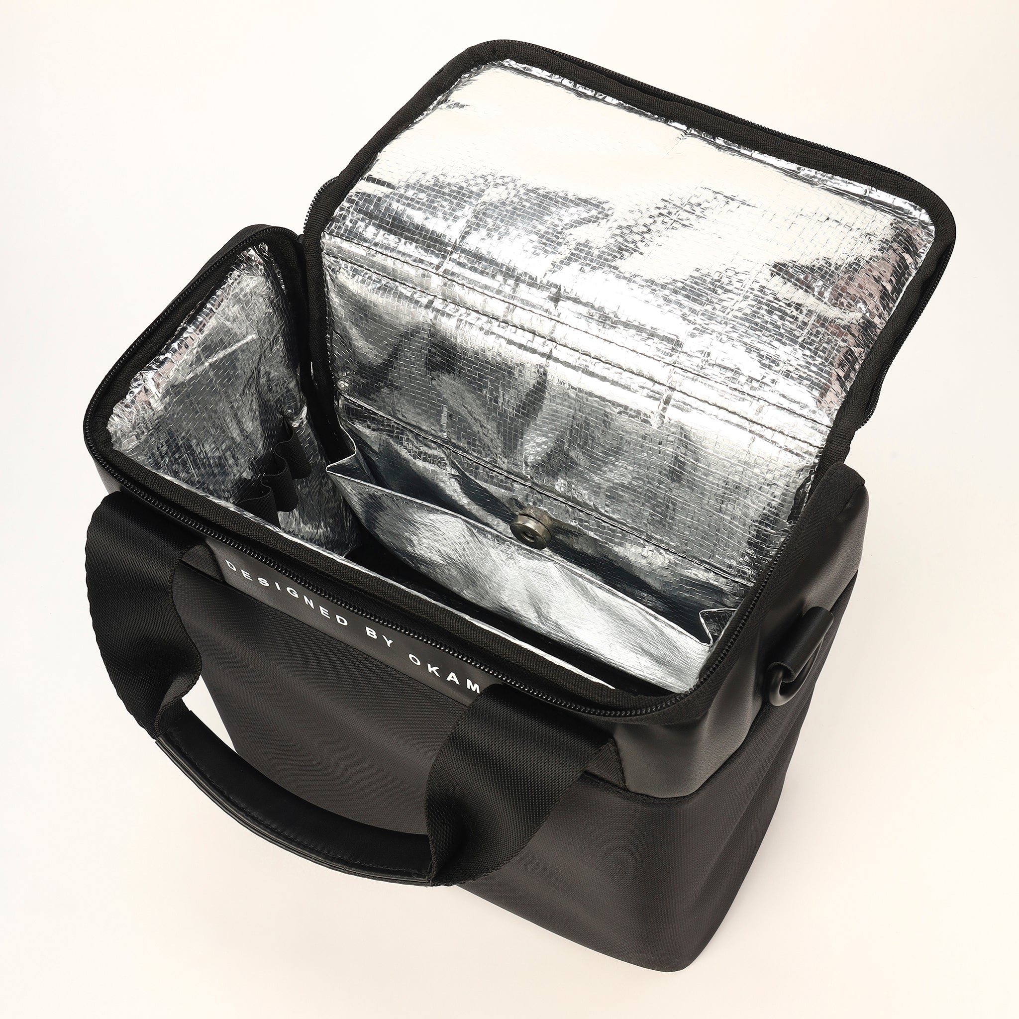 Premium Black Insulated Lunch Bag with Detachable Sling Strap