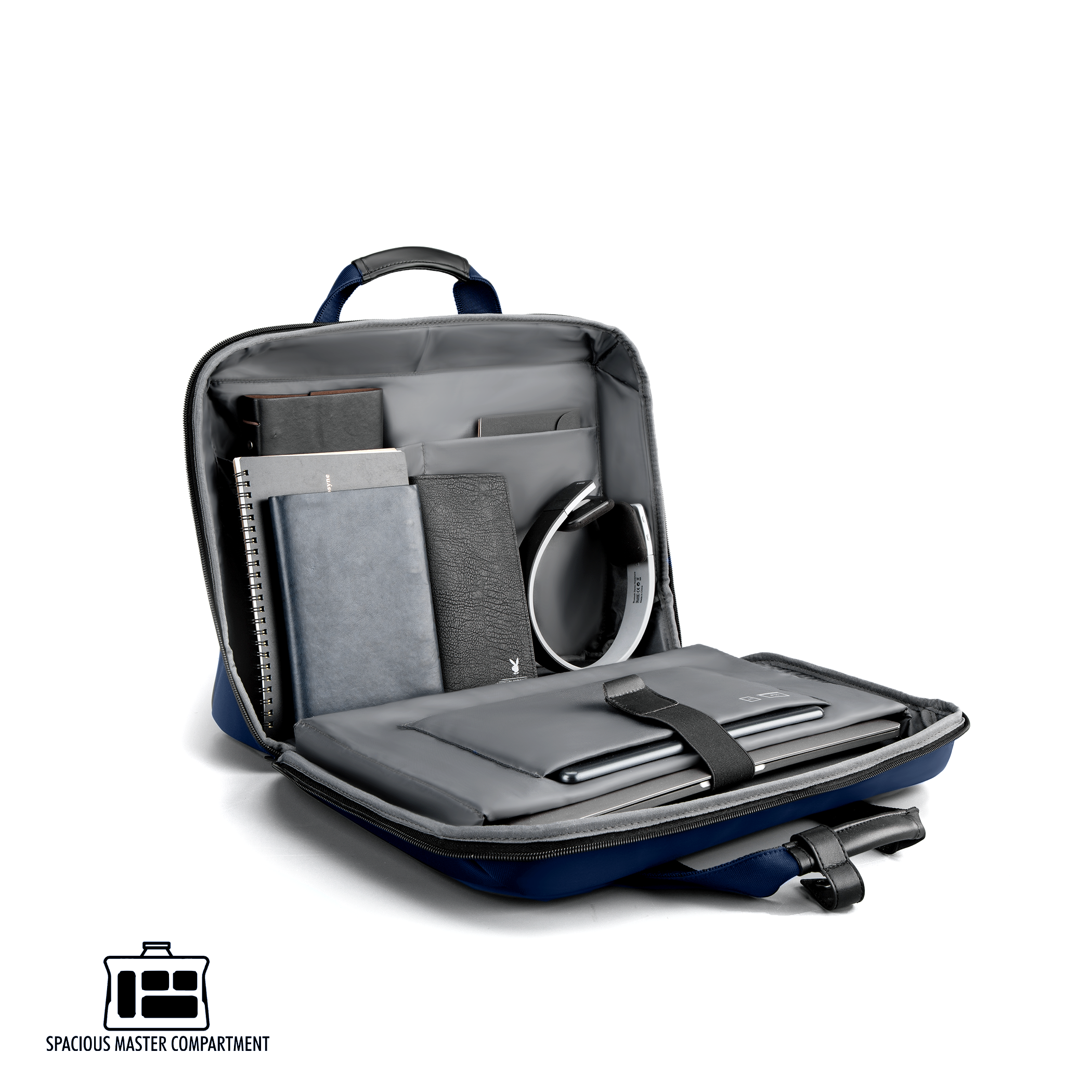 ZenPack LITE (Shibuya Blue) Laptop Messenger Bag X Briefcase with USB Fast-Charging