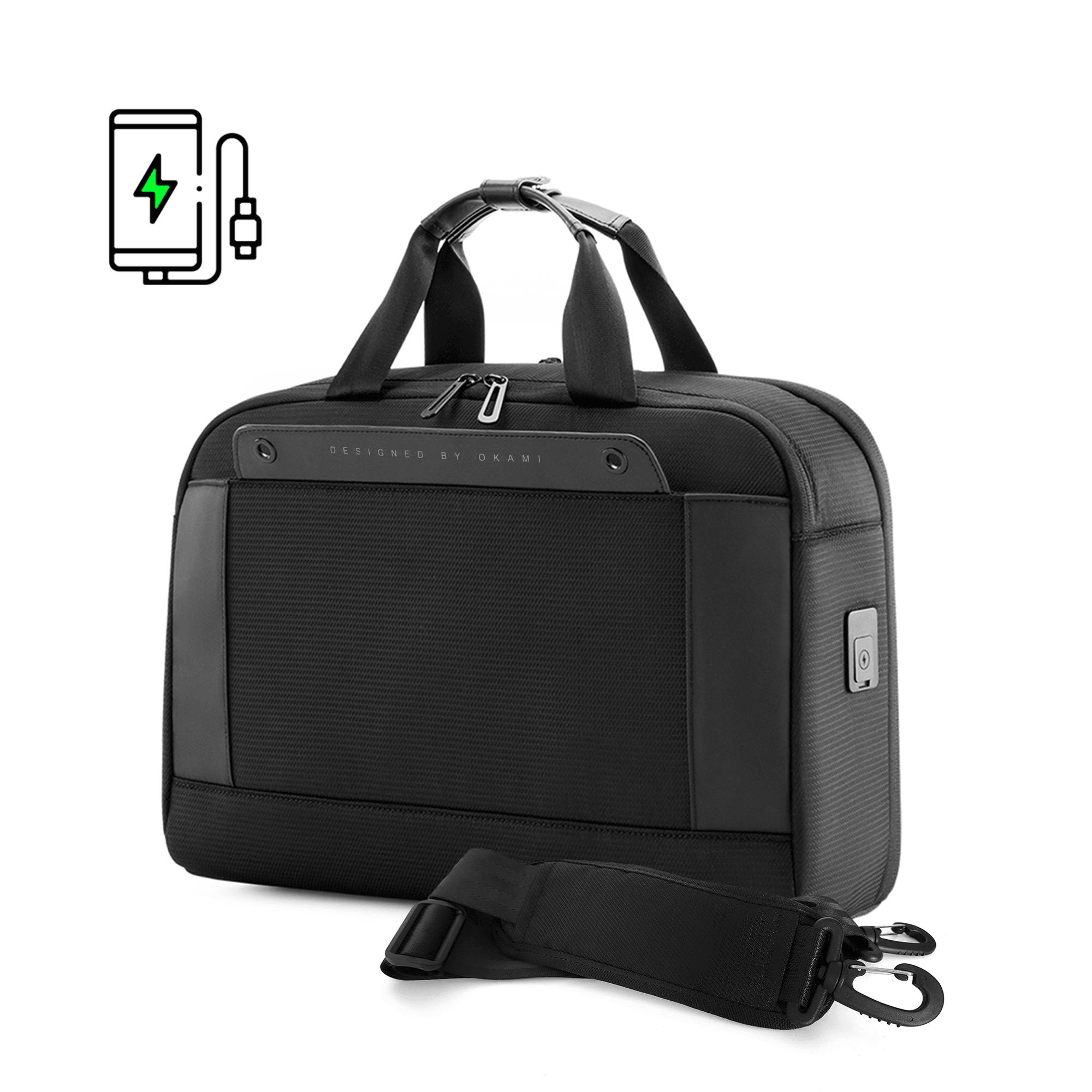 ZenPack LUXE Laptop Messenger Bag X Briefcase with USB Fast-Charging | RFID Safe Advanced Organiser