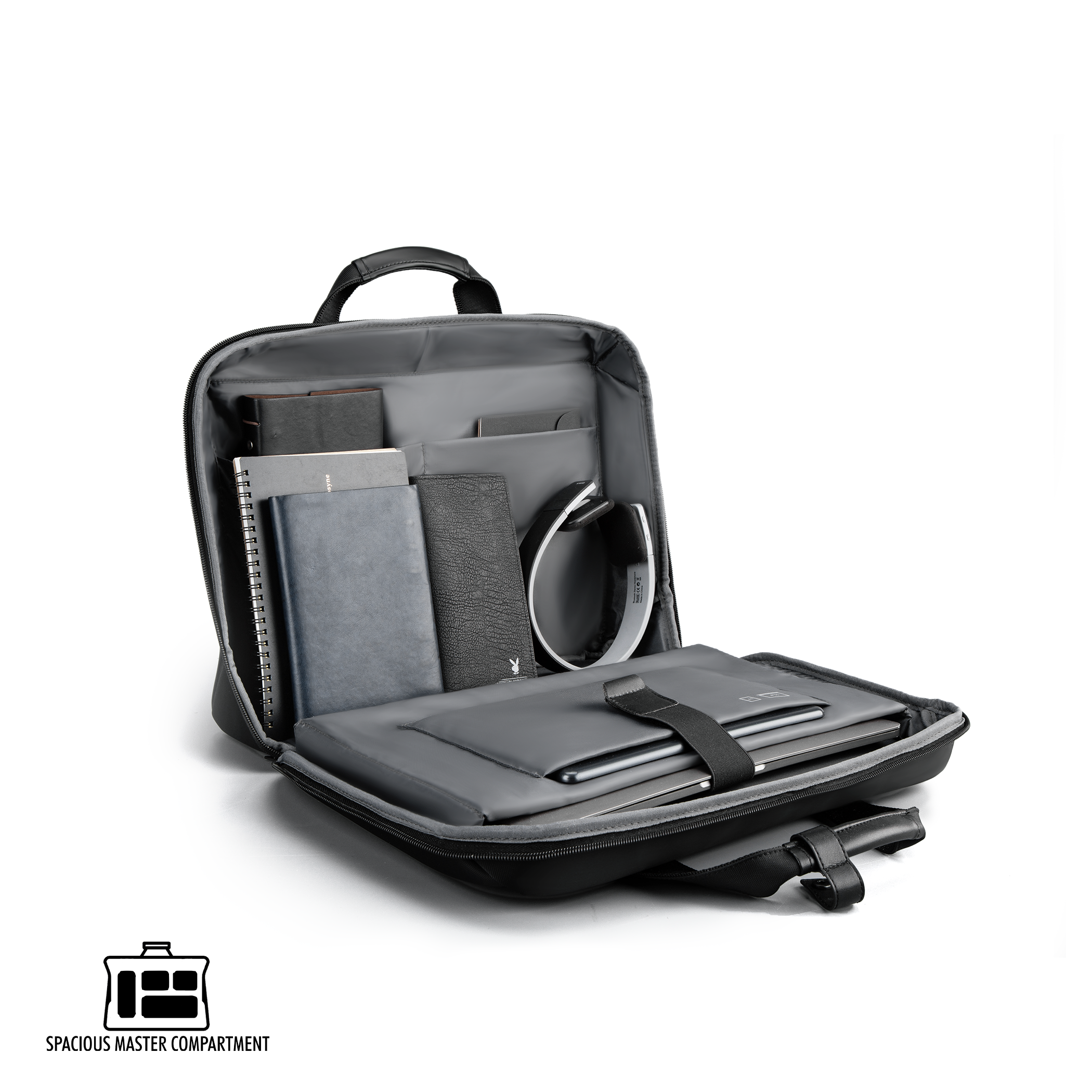 ZenPack LITE (Kyoto Black) Laptop Messenger Bag X Briefcase with USB Fast-Charging