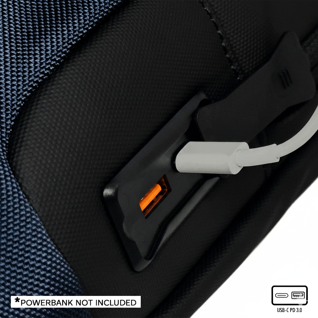 Nomad Laptop Backpack for Laptops up to 15.6" with Integrated Dual USB PD 3.0 Type-C Fast-Charging Upto 35 Watts (Osaka Blue)