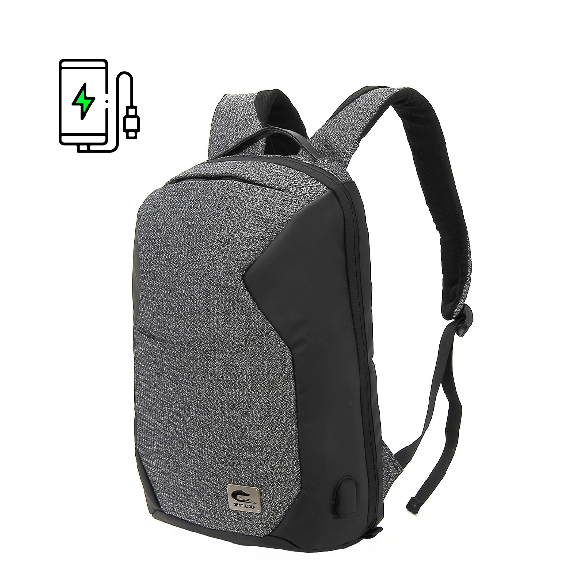Urban Slate Laptop Backpack with USB Fast-Charging