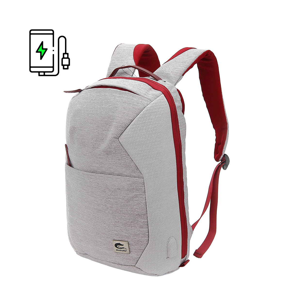 Urban Scarlet Laptop Backpack with USB Fast-Charging