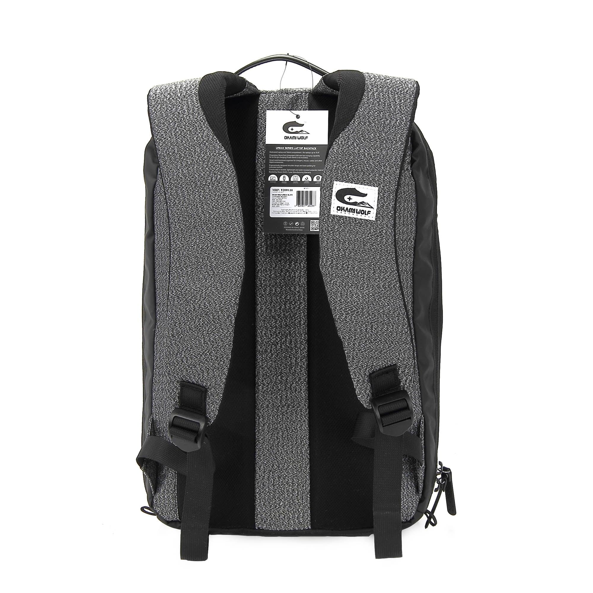 Urban Slate Laptop Backpack with USB Fast-Charging - OKAMI