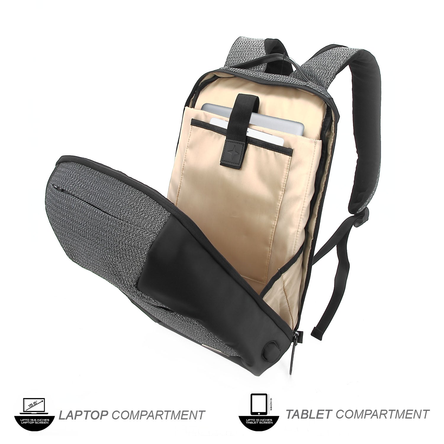 Urban Slate Laptop Backpack with USB Fast-Charging